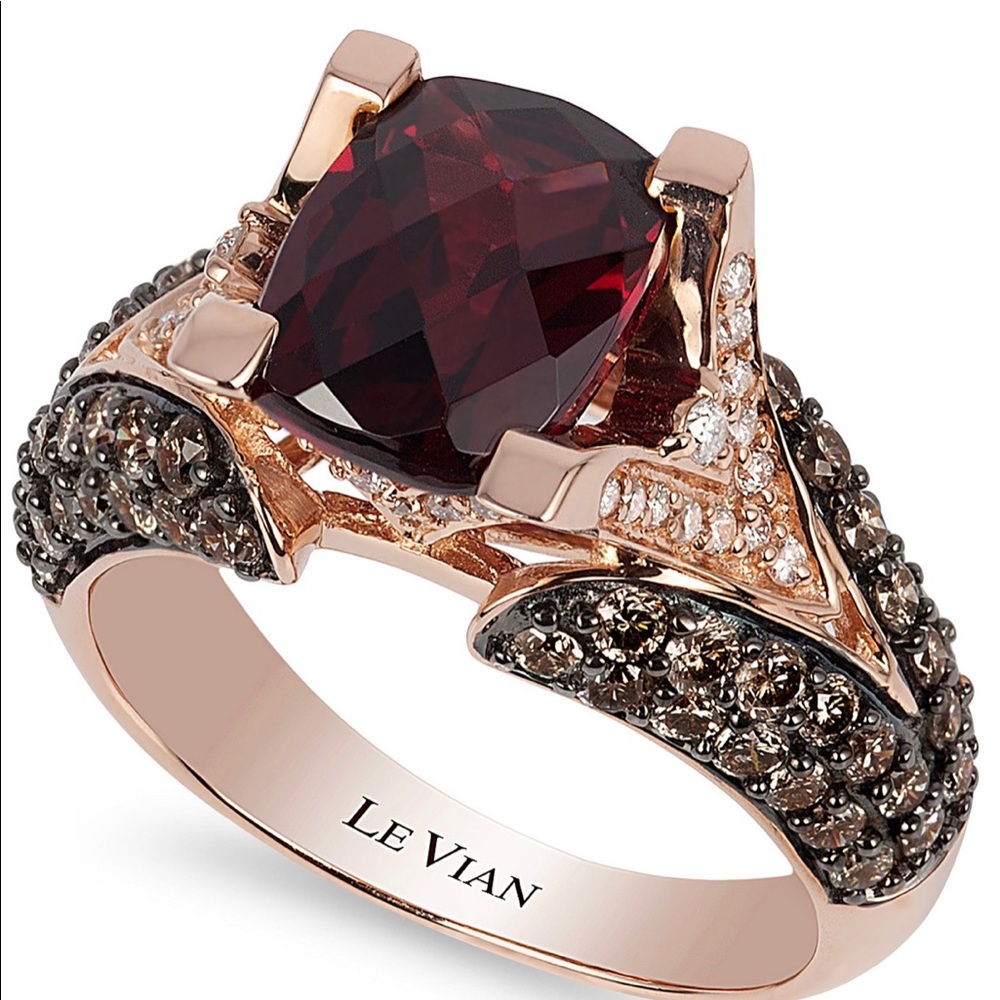 Levian Raspberry Rhodolite Garnet Diamond Ring